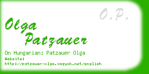olga patzauer business card